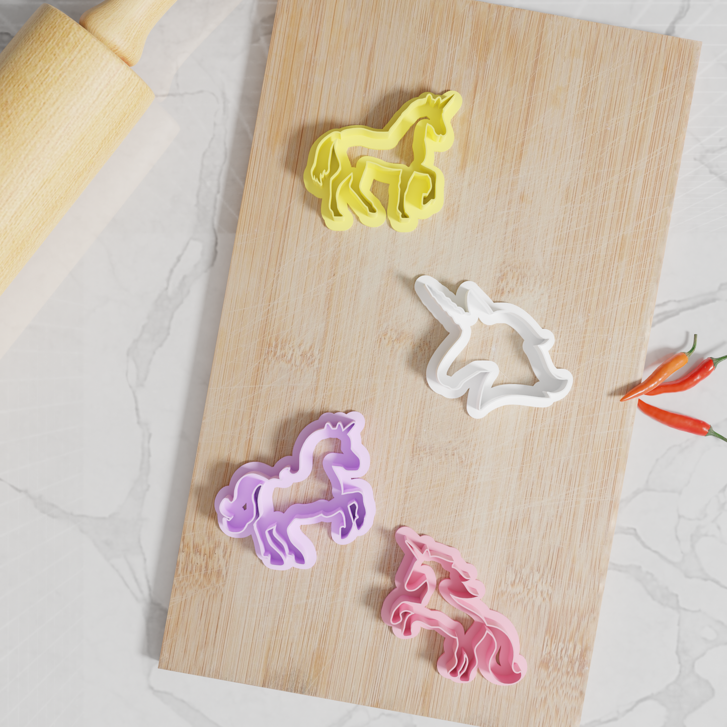 Unicorn Cookie Cutters. Set of 4 Premium Unicorn Cookie Cutters. Four Sizes, Rainbow Of Colors!