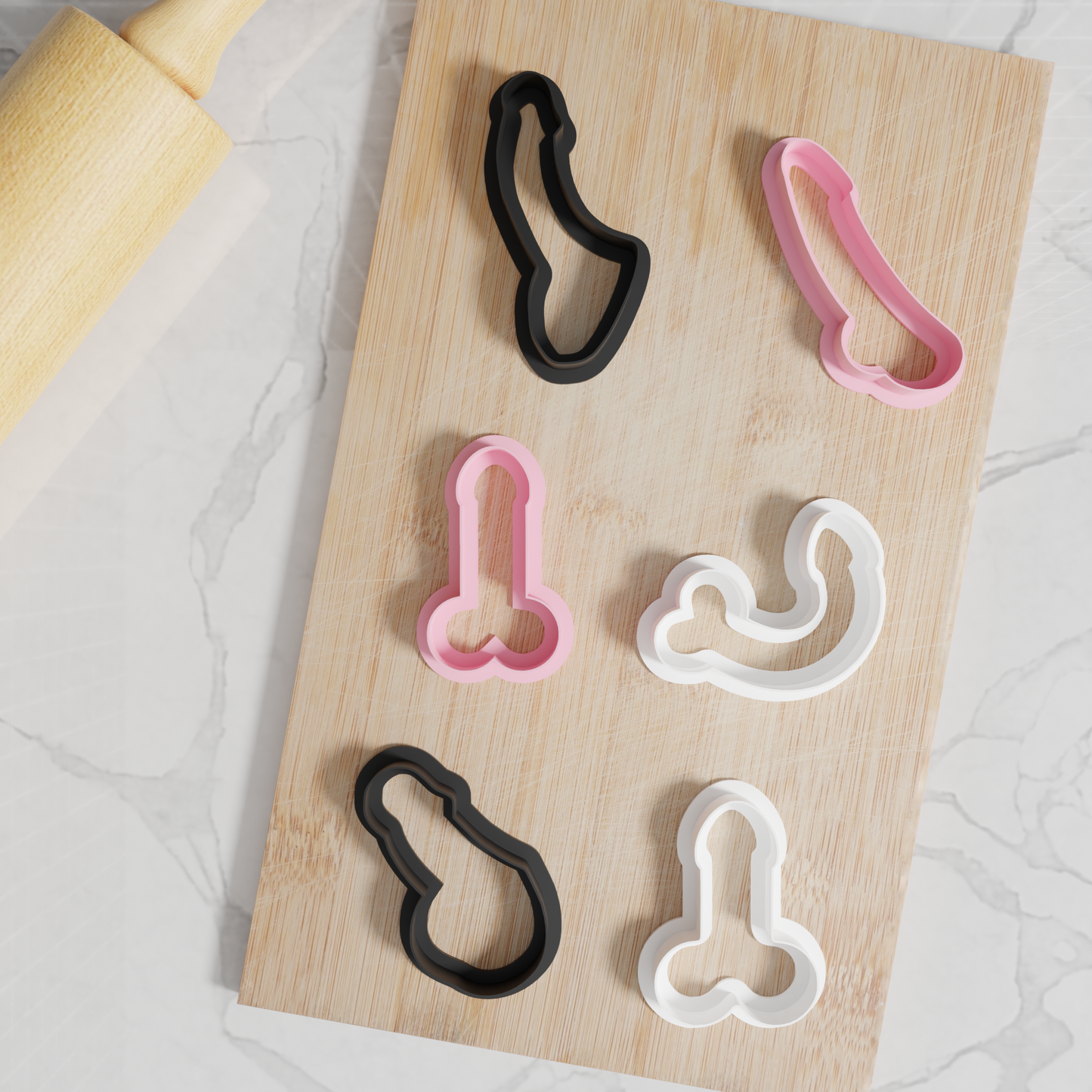 Penis Cookie Cutters. Set of 6 Unique Penis Cookie Cutters. All Designs From Shower To Grower, Four Sizes, Tons of Colors!