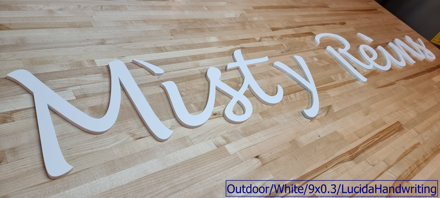 Custom Outdoor Sign Letters - 1/3 Inch Thick