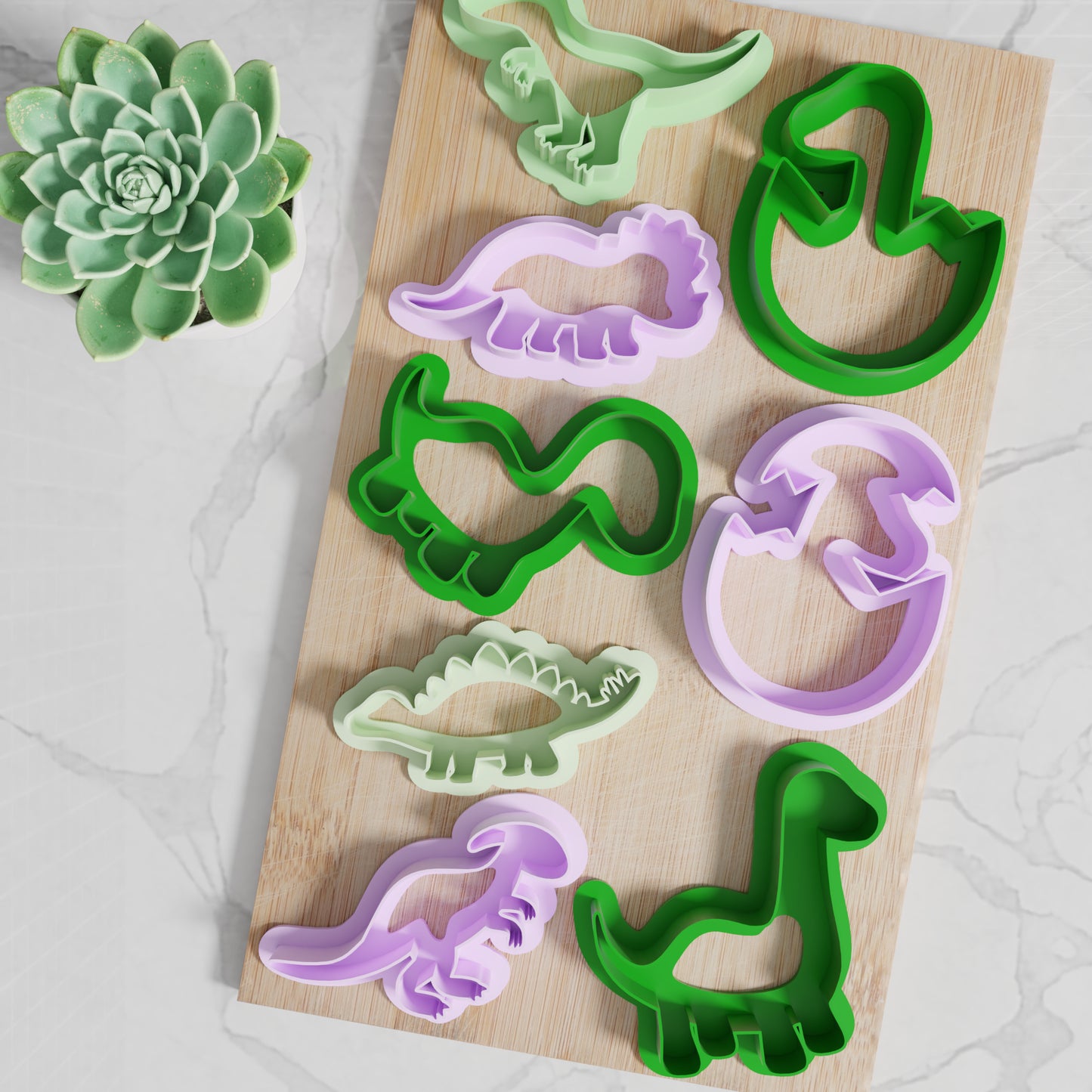Dinosaur Cookie Cutters. Set of 8 Premium Dinosaur Cookie Cutters. Four Sizes, Tons Of Colors!