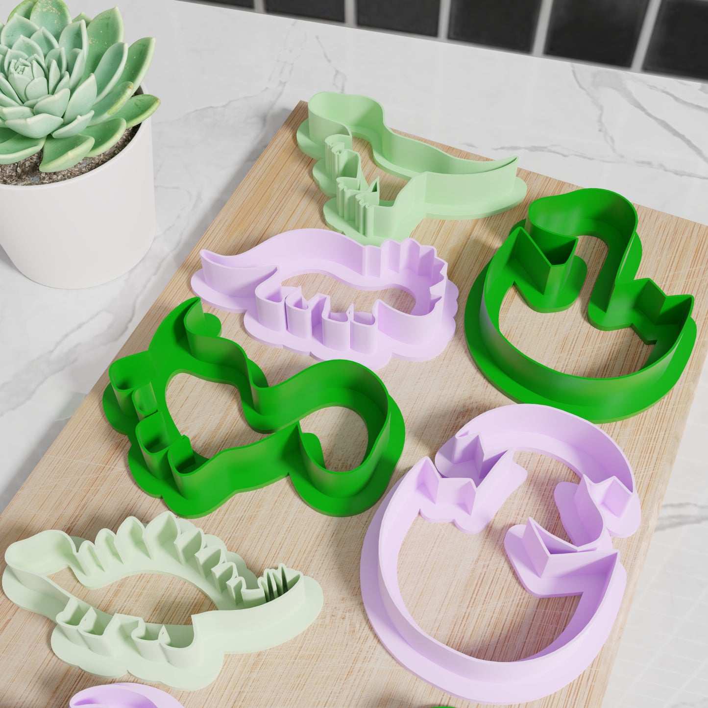 Dinosaur Cookie Cutters. Set of 8 Premium Dinosaur Cookie Cutters. Four Sizes, Tons Of Colors!